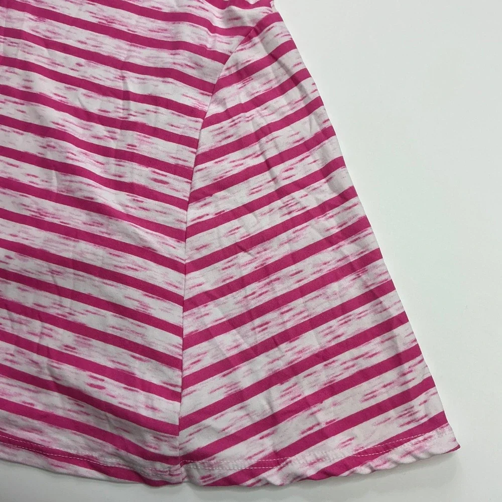 Wonder Nation Pink Striped Swing Tank Top Kids Size 6-6X Cutout Neckline